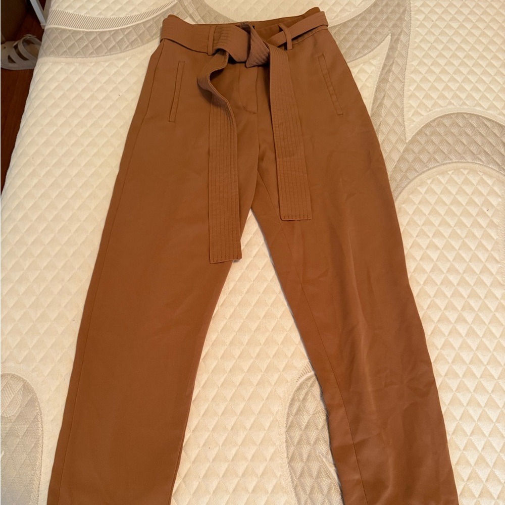 Shinestar Women’s Pants with Waist Tie in Brown